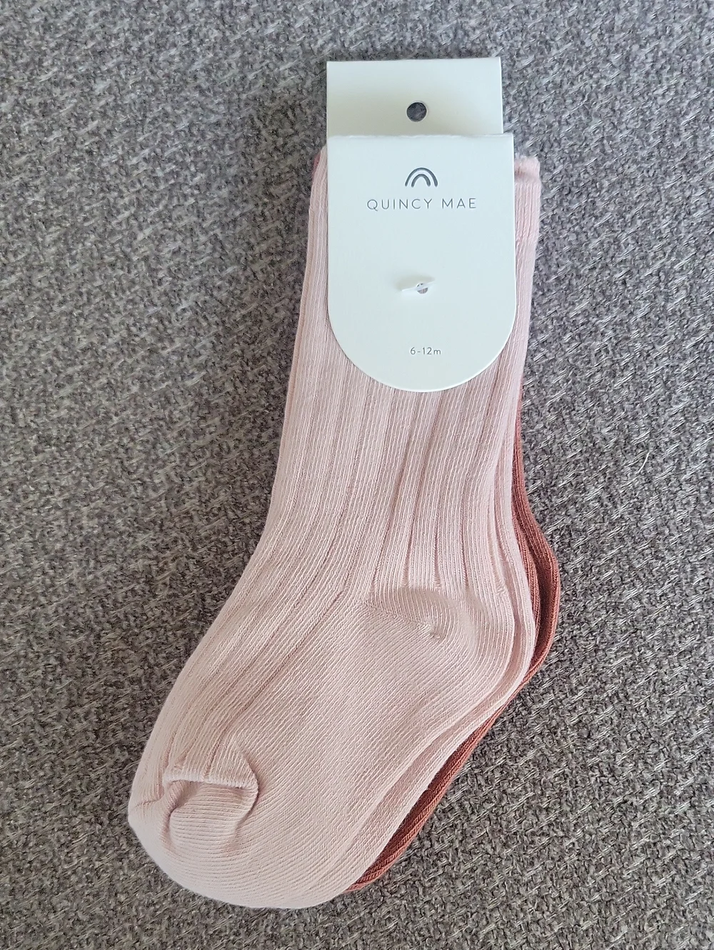 Quincy Mae Ribbed Crew Socks - 2 Pack